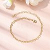 Brass Link Chain Bracelet for Women BJEW-A065-07G-2