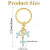 Alloy Enamel Cross Keychains KEYC-YW00212-01-3