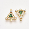 Brass Cubic Zirconia Links KK-T038-552B-NF-1