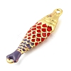 Brass Enamel Fish Connector Charms KK-H527-11G-04-2