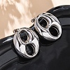 Oval 304 Stainless Steel Stud Earrings LS-EJEW-A125-79B-P-2