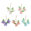 9Pcs 9 Colors Pearlized Glass Pearl Pendants PALLOY-JF03601-1