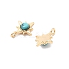Synthetic Turquoise Star Charms with Brass Settings KK-A277-05G-2