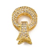 Brass Micro Pave Clear Cubic Zirconia Fold Over Clasps KK-A230-17G-1