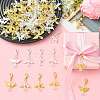 50Pcs 5 Style Glass & Alloy Pendant Decorations HJEW-FS00076-6