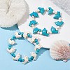 2Pcs 2 Style Synthetic Turquoise & Howlite Dolphin Beaded Stretch Bracelets Set BJEW-JB09829-2