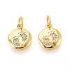 Brass Micro Pave Cubic Zirconia Charms KK-N257-67G-1