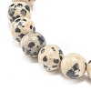 Natural Dalmatian Jasper Stretch Bracelet with Alloy Beads BJEW-JB08017-01-5