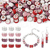 100Pcs 4 Colors Polymer Clay Rhinestone European Large Hole Beads with Silver Color Plated Brass Cores FPDL-TA0001-02-1