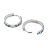 304 Stainless Steel Textured Huggie Hoop Earrings for Women EJEW-C096-35B-2