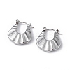 Non-Tarnish 304 Stainless Steel Twist Teardrop Thick Hoop Earrings for Women EJEW-I284-11P-1