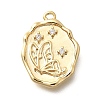 Brass Micro Pave Cubic Zirconia Pendants KK-Q035-16C-G-1