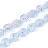 Electroplate Transparent Glass Beads Strands EGLA-S190-05H-1