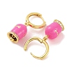 Bell Brass & Enamel Hoop Earrings for Women EJEW-U015-25G-2
