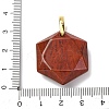 Natural Red Jasper Faceted Pendants G-B188-03G-04-3