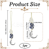 Nuggets Natural Quartz Crystal & Lapis Lazuli Pouch Pendant Decorations HJEW-WH20002-03E-2