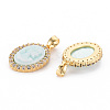 Brass Lilac Cubic Zirconia Pendants KK-N233-121B-NF-2