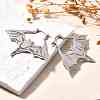 Non-Tarnish 304 Stainless Steel Bat Hoop Earrings for Women EJEW-R156-07P-1