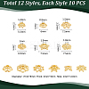 120Pcs 12 Styles Alloy Flower Bead Caps FIND-UN0015-76-3