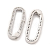 Rack Plating Brass Micro Pave CLear Cubic Zirconia  Spring Gate Clasps KK-Q814-13P-2