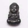 Natural Ice Rainbow Obsidian Carven Pendants G-A169-053-1