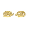 Brass Micro Pave Clear Cubic Zirconia Connector Charms KK-E068-VB059-3