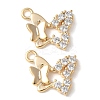 Brass Micro Pave Clear Cubic Zirconia Pendants KK-Q031-46G-01-1