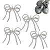 4Pcs Bowknot Plastic Imitation Pearl Beads Shoe Charms AJEW-HY0001-92-1