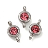 304 Stainless Steel Single Rhinestone Connector Charms STAS-E194-13P-M-2
