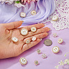 15Pcs 5 Styles 1-Hole Alloy Enamel Shank Buttons BUTT-TA0001-47A-7