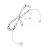 Bowknot 304 Stainless Steel Cuff Bangles BJEW-S171-01A-P-2