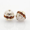 Silver Color Plated Brass Acrylic Rhinestone Beads RB-J478-02S-1