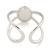 Non-Tarnish 304 Stainless Steel Oval Cuff Ring Components X-RJEW-A043-07P-3