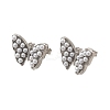 Rack Plating Butterfly Brass & ABS Imitation Pearl Stud Earrings EJEW-I310-14P-2