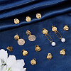 40Pcs 201 Stainless Steel Flat Round Stud Earring Findings STAS-DC0016-47-5