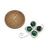 Copper Wire Wrapped Natural Emerald Shamrock Pendants PALLOY-JF02945-03-3