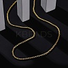 Rack Plating Brass Box Chain Necklaces for Women NJEW-A035-05G-02-3