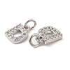 Brass Micro Pave Grade AAA Cubic Zirconia Charms ZIRC-P067-11P-D-NR-3