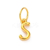925 Sterling Silver Letter Charms with Jump Rings STER-R008-01G-S-1