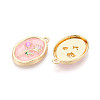 Rack Plating Alloy Enamel Pendants ENAM-T024-89B-G-2