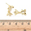 Brass Micro Pave Cubic Zirconia Fish Dangle Stud Earrings EJEW-K320-01G-22-2