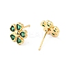 Rack Plating Brass Cubic Zirconia Stud Earrings for Women EJEW-G311-07G-3