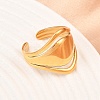 US Size 7 304 Stainless Steel Cuff Rings LS-RJEW-D336-04G-1