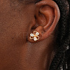 Elegant Clover Brass Stud Earrings ZM7919-1
