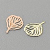 Leaf Brass Cabochons MRMJ-WH0003-04B-G-1