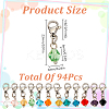 96Pcs 12 Colors Bicone Glass Pendant Decoration HJEW-GO00064-2