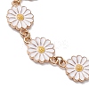 4Pcs 4 Styles Daisy Flower Alloy Enamel Charm Bracelet Sets BJEW-JB10546-4