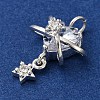 Brass Cubic Zirconium Pendants KK-D378-10S-2