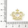 Brass Clear Cubic Zirconia Crown Connector Charms KK-D317-145G-3