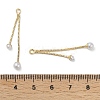 Brass ABS Plastic Pearl Pendants KK-U045-03G-3